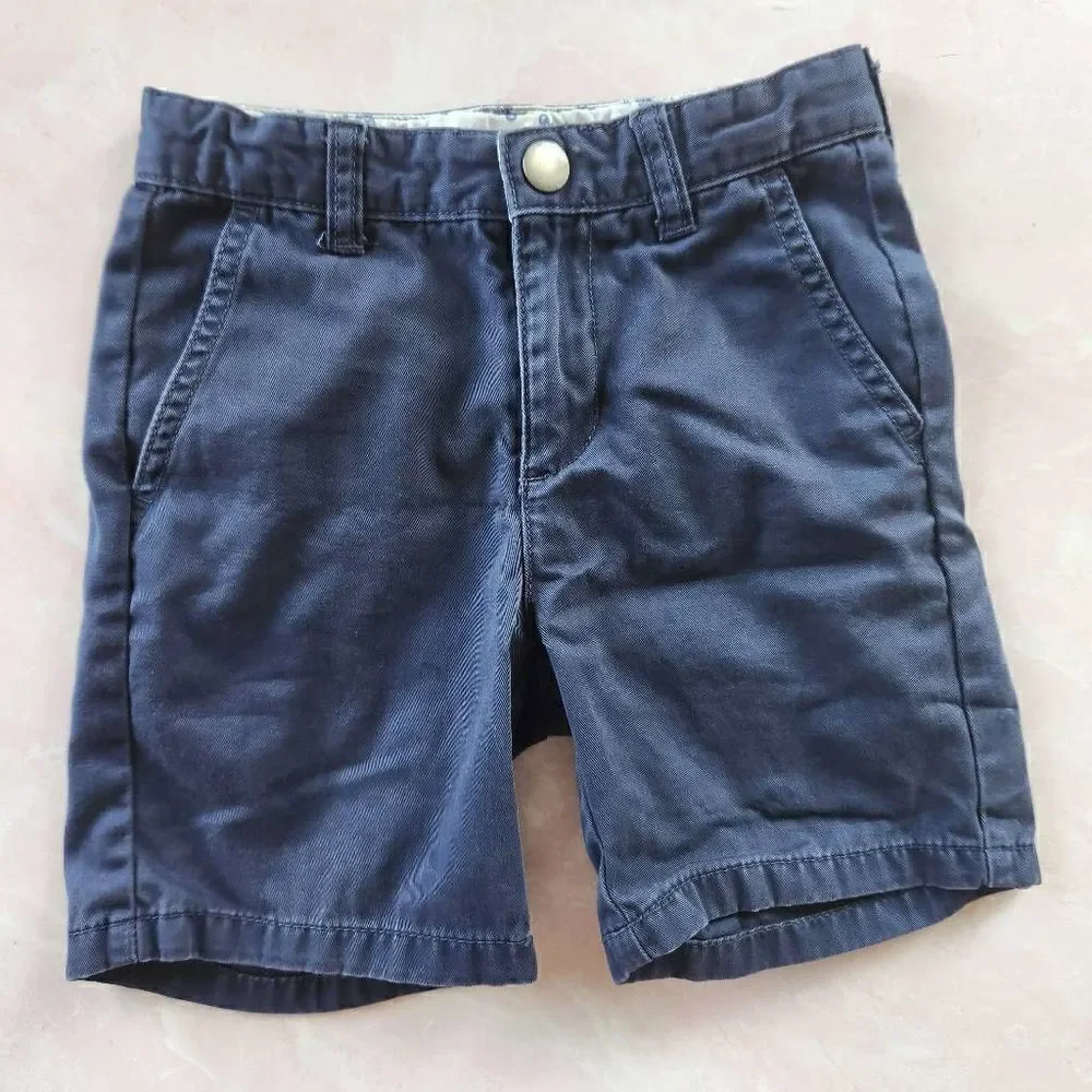 Gymboree boys size 5 navy blue Stanton cotton shorts school uniform